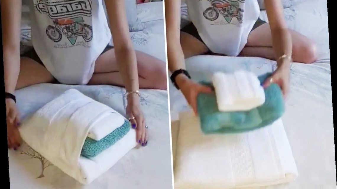 Professional organiser reveals how to fold towels in a posh hotel style & it’ll make your bathroom look a ‘bit fancier’