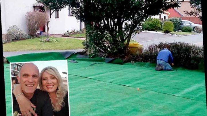 Woman in hysterics when her husband proudly shows off the ‘astroturf’ he’s laid in the garden but it’s actually CARPET