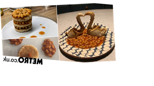 Bored students make fine-dining plates of food – out of baked beans