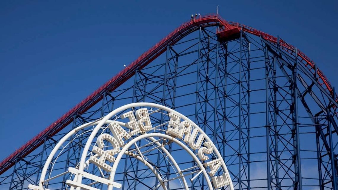 Theme park guests film themselves climbing down 200 feet after roller coaster breaks down