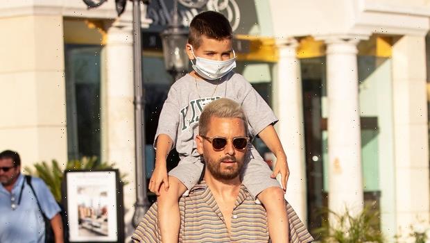Scott Disick Carries Son Reign, 6, On His Shoulders While Running Errands In Calabasas — Pic