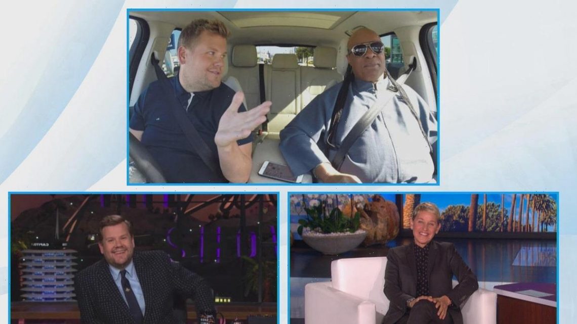 James Corden Reveals His Wife Was in a Bathroom When She Got a Call From Stevie Wonder