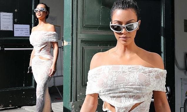 Kim Kardashian wows in a white lace dress during visit to the Vatican