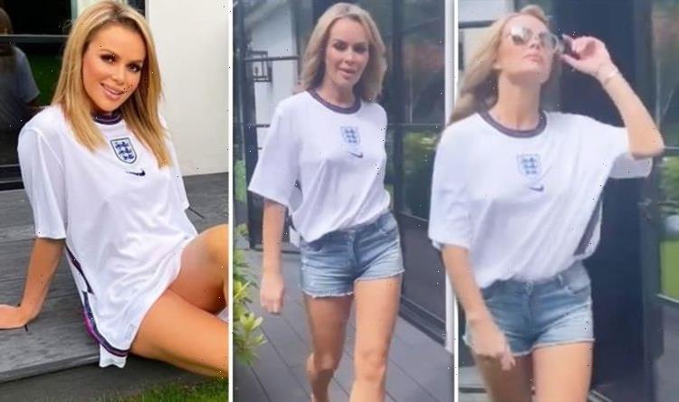 Amanda Holden showcases jaw-dropping pins in sexy slow-mo vid ahead of Euro 2020 final