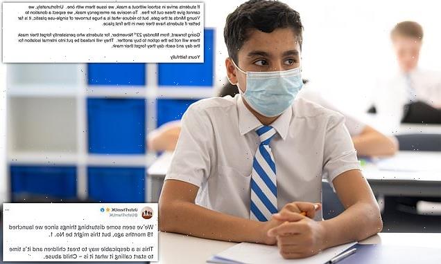 Campaign group slams school for fining pupils for not wearing a mask