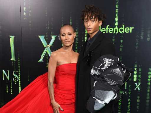 Jada Pinkett Smith Steals the Show in Short Red Dress With Son Jaden at 'Matrix' Premiere