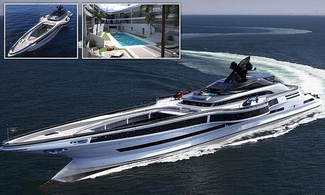 Pictured: The £418m megayacht that could become the world&apos;s widest