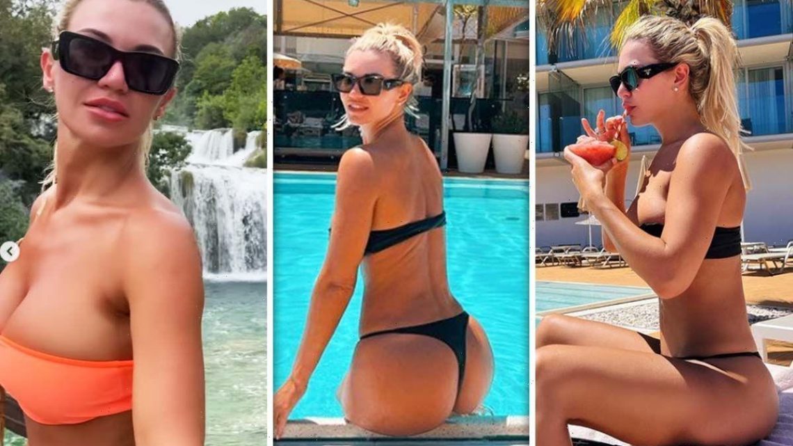 Christine McGuinness flaunts assets in skimpy bikinis as she enjoys holiday without Paddy