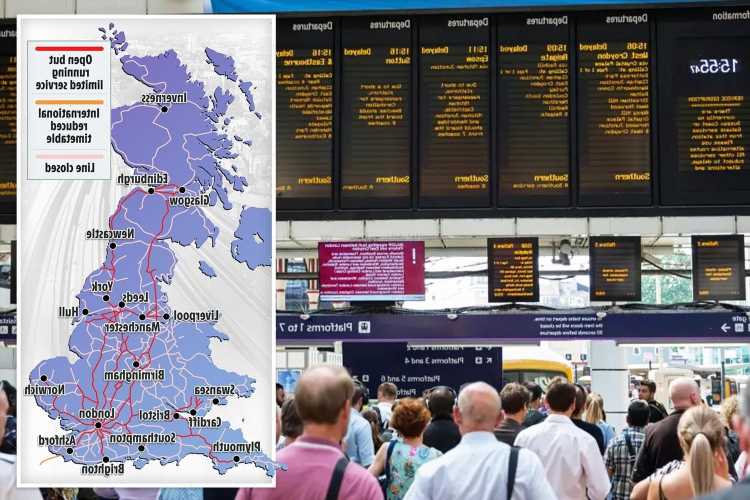 The exact ways the rail strike will cripple the UK this week – as map reveals where disruption will hit the most | The Sun