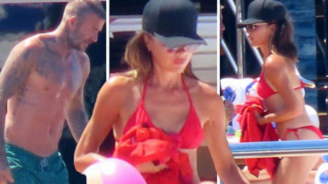 Victoria Beckham strips down to red bikini with beau David on ‘$1.6m-a-week’ superyacht
