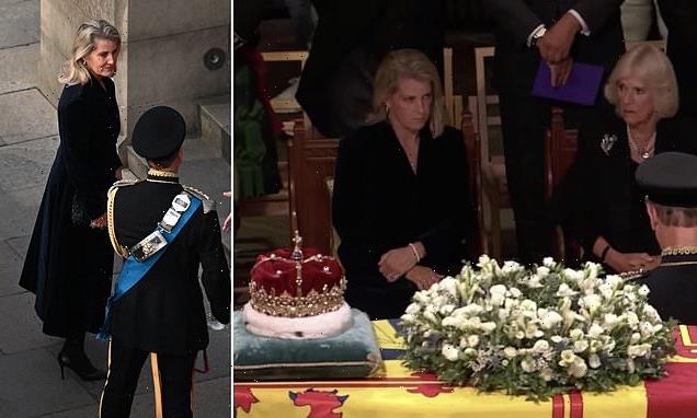 Countess of Wessex looked solemn as she attended a vigil for the Queen