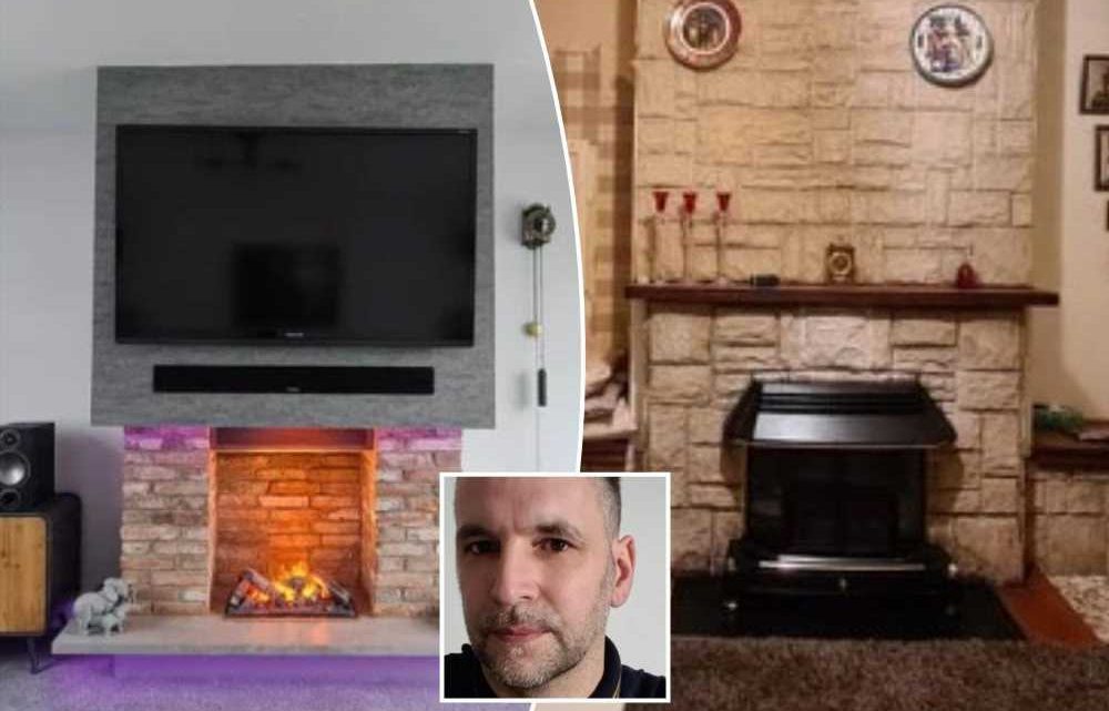 I'm a DIY whizz and I saved hundreds creating a feature fireplace – I used a pair of £4 tights for the speaker cover | The Sun