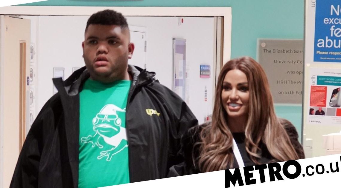 Katie Price plants kiss on son Harvey, 20, amid messy split from Carl Woods