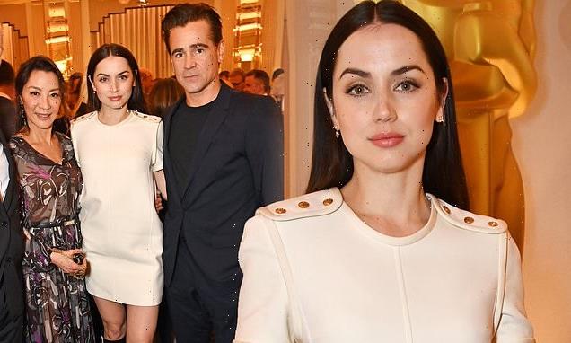 Ana De Armas joins Colin Farrell and Michelle Yeoh at Oscars reception