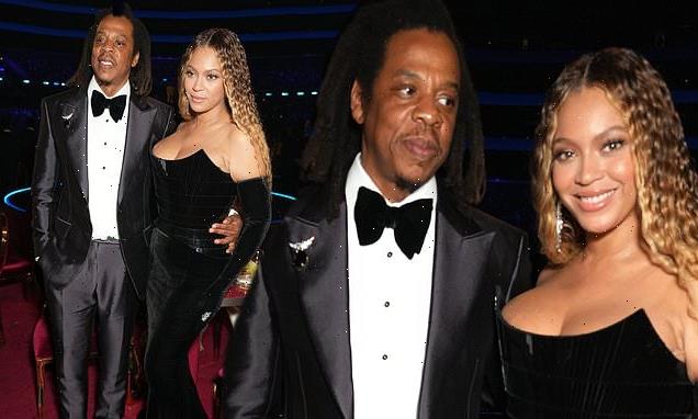 Beyonce stuns in black gown with Jay-Z after losing Album of the Year