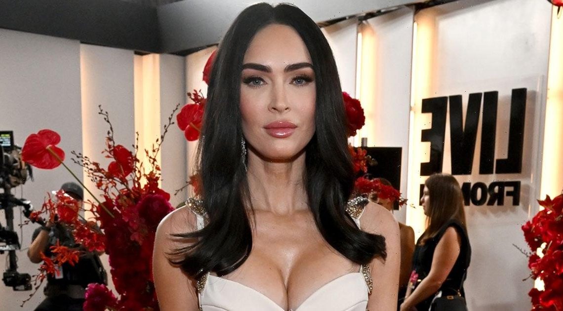 Megan Fox Serves Bride-to-Be in an Ivory Cutout Dress at the Grammys