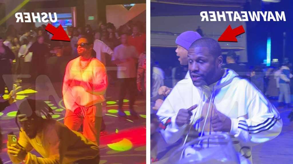 Usher, Floyd Mayweather and Chris Brown Skate at Dr. Dre's 'Chronic' Party