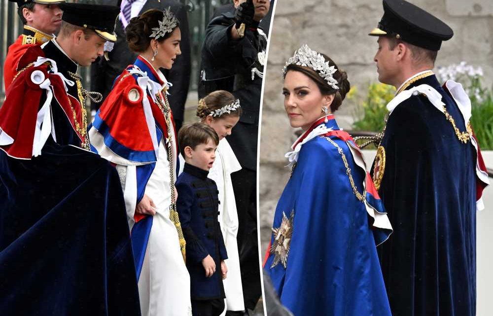 Prince William and Kate Middleton arrive at King Charles’ coronation with kids