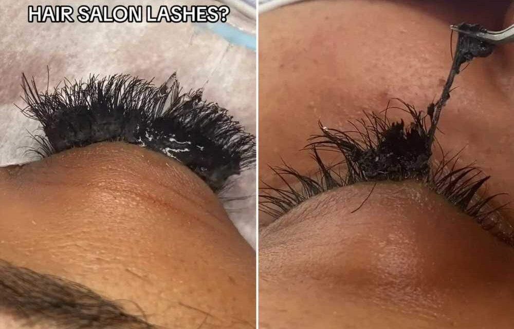 Lash expert shares shocking video of her client’s extensions that took an hour to sort before she could even remove them | The Sun